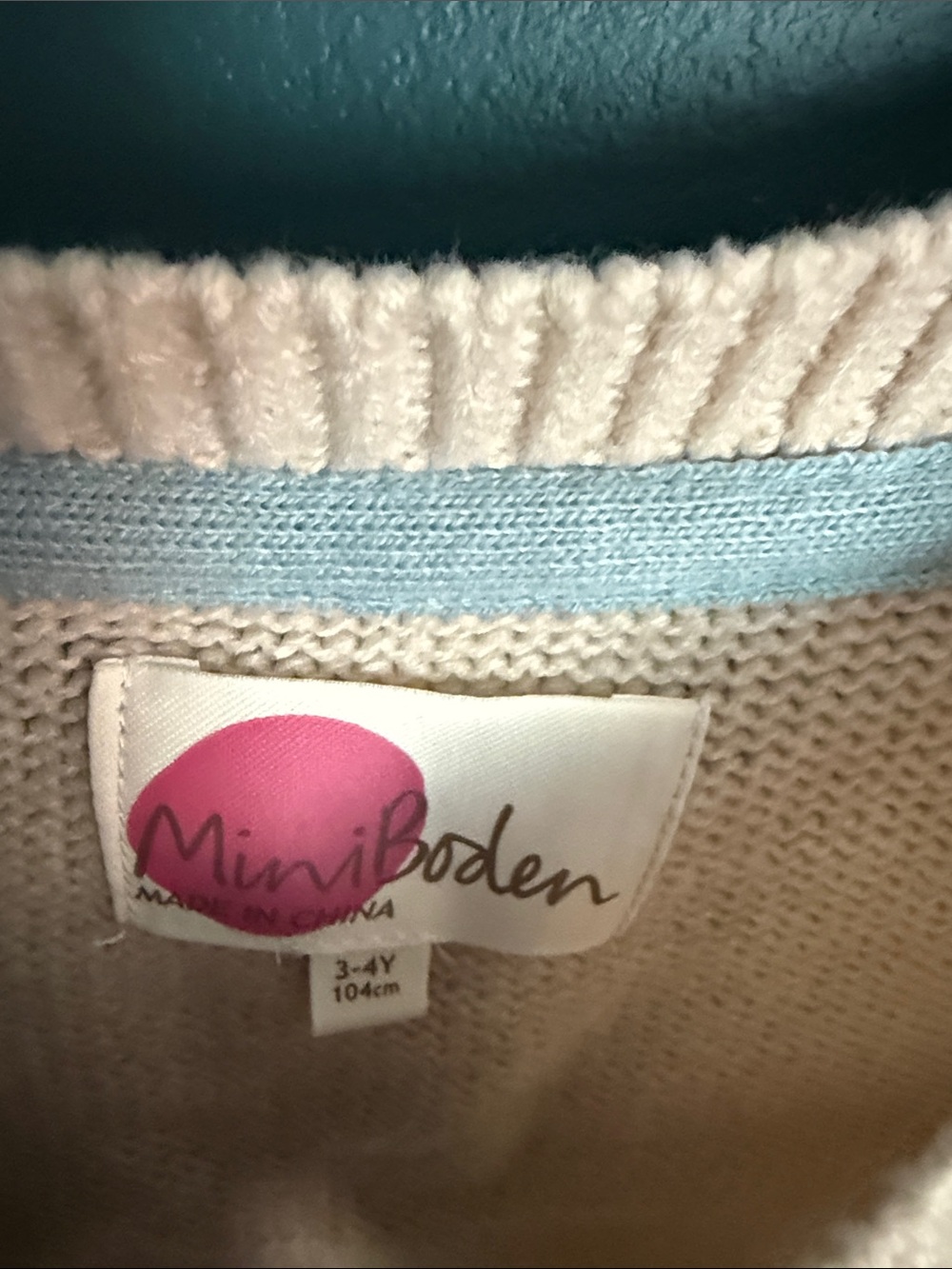 Mini Boden Cream Ruffle Cable Cardigan - Picture 2 of 4